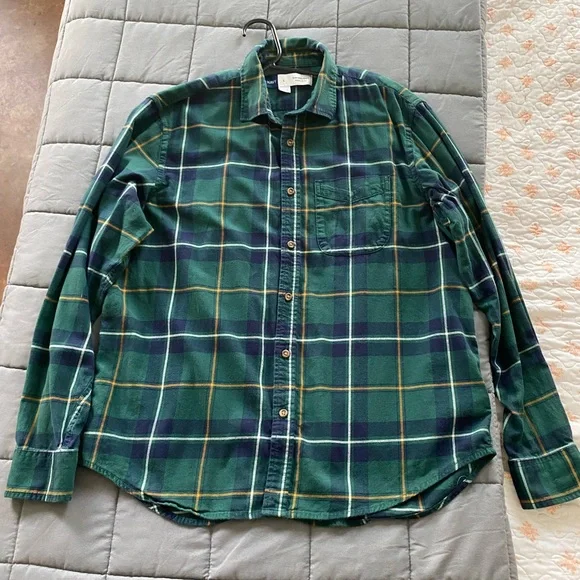 Old Navy Green Plaid Men's Shirt Size Large - Picture 1 of 3